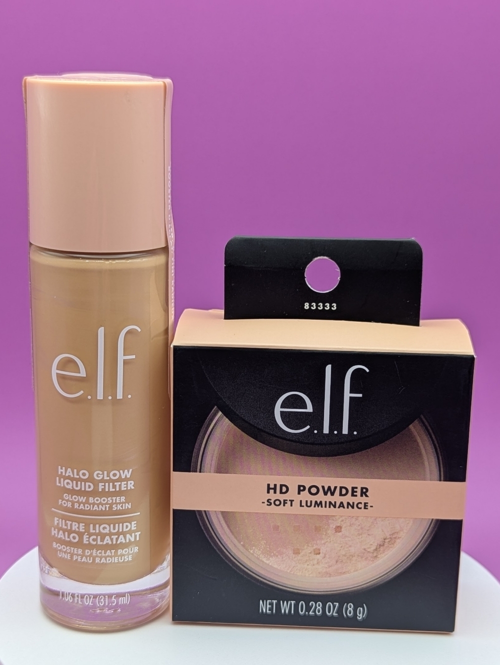 elf Halo Glow Liquid Filter Shade 2 New & HD Soft Luminance Setting Powder NIB